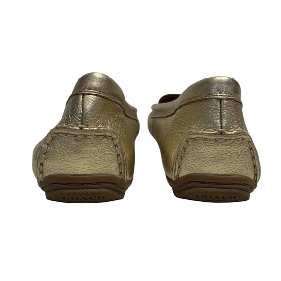 Coach Gold Metallic Flats with Moccasin Design - Picture 3 of 6